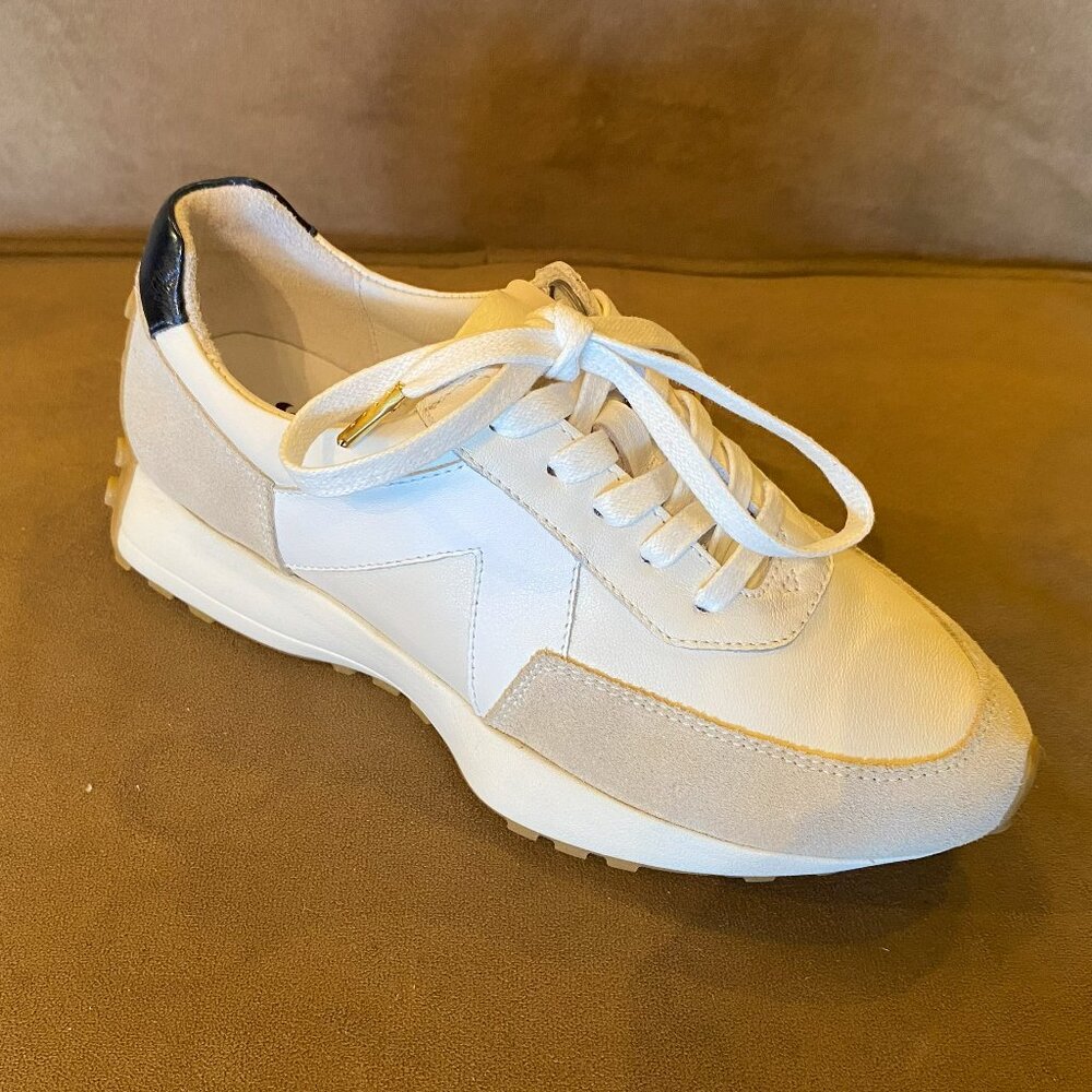 Women's White Casual Leather & Suede Sneaker